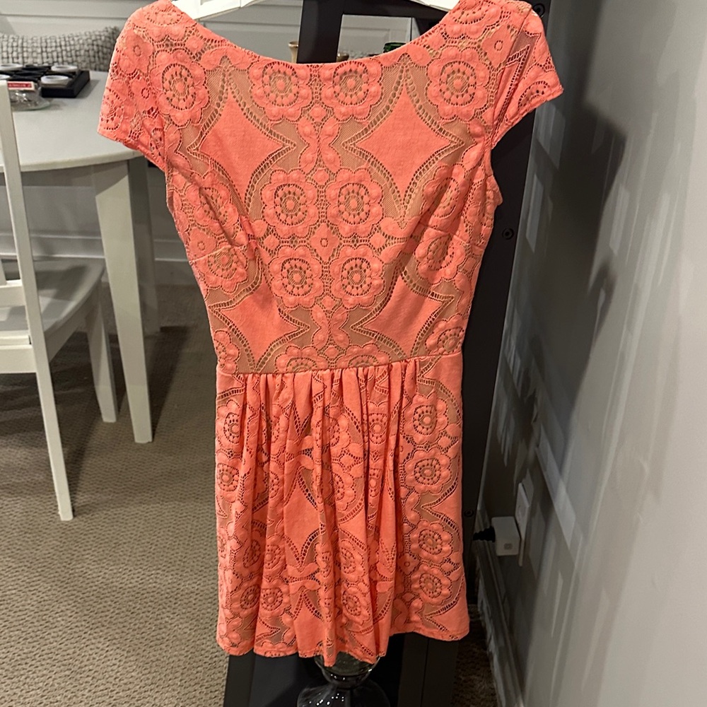 B Darlin Coral Lace Dress